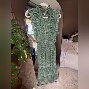 Max Studio Green Patterned Midi Dress